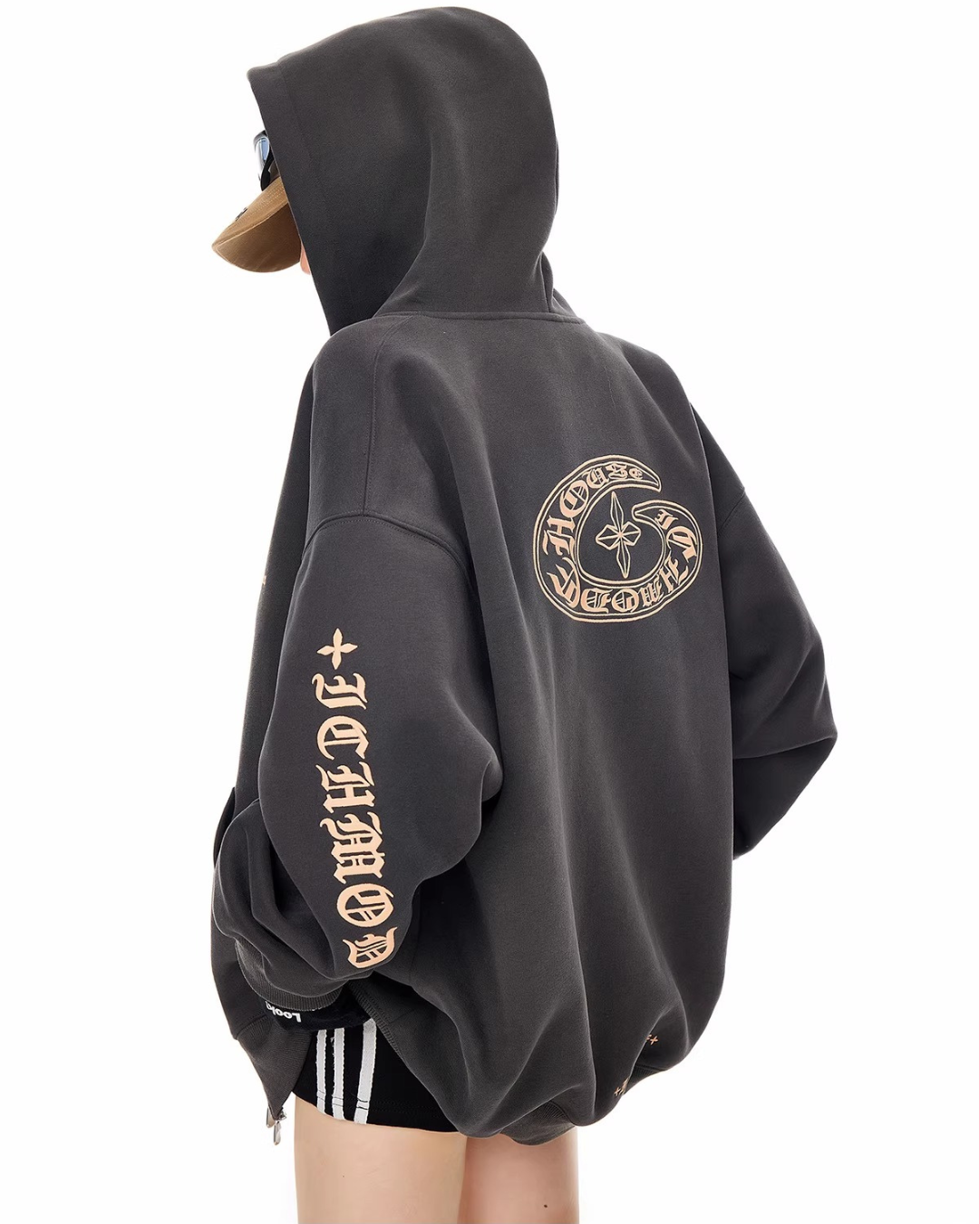 Bold Lettering Zip Hoodie