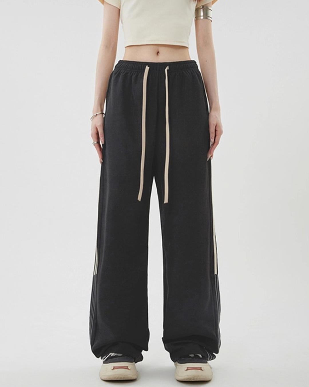 Sporty Drawstring Track Pants