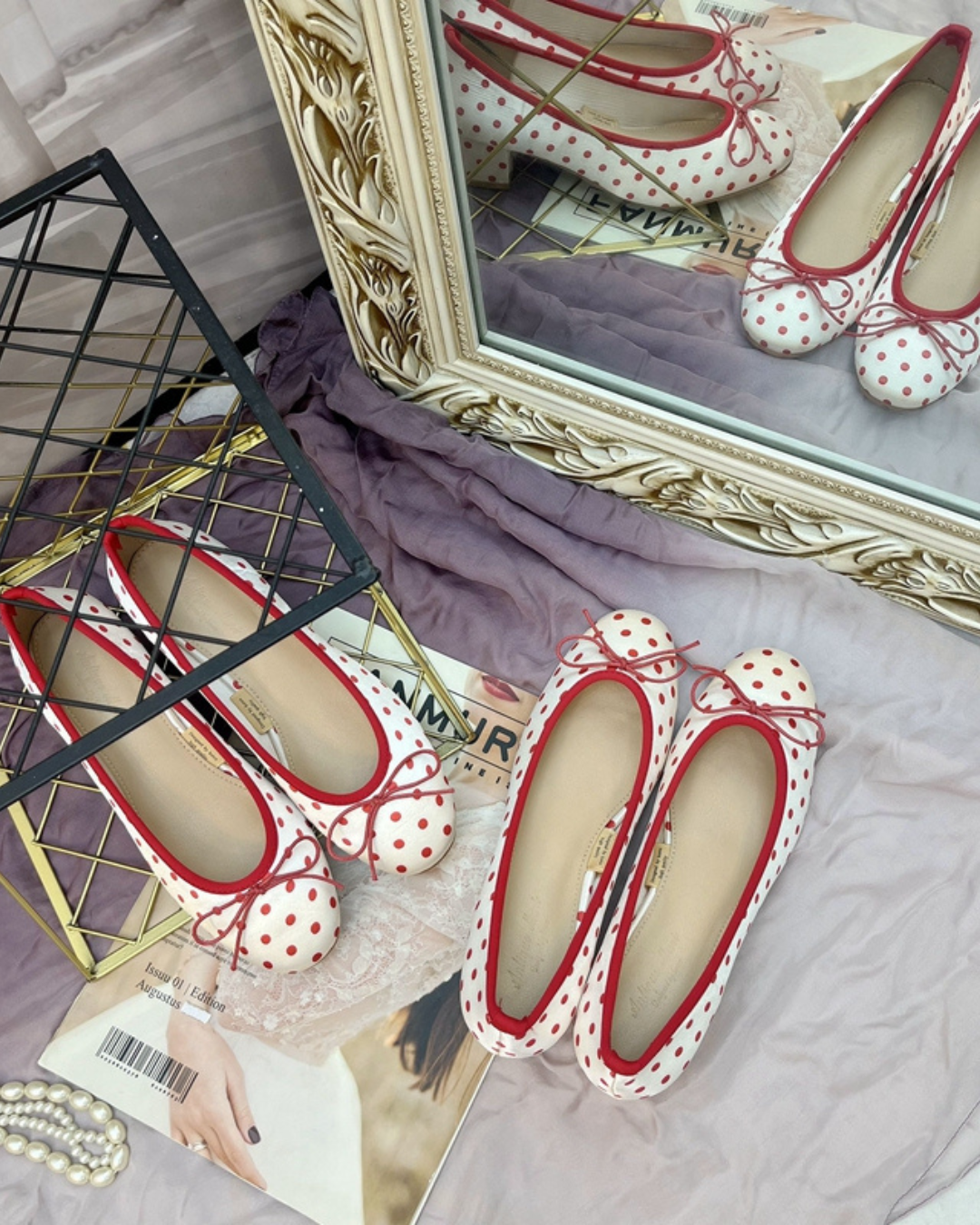 Retro Ballet Ribbon Pumps