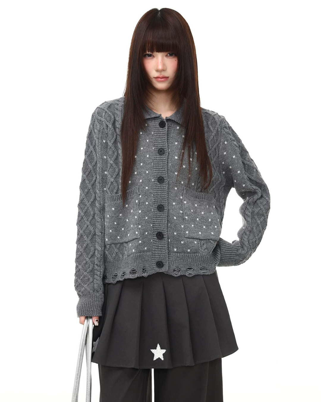 Frayed Cable Cardigan