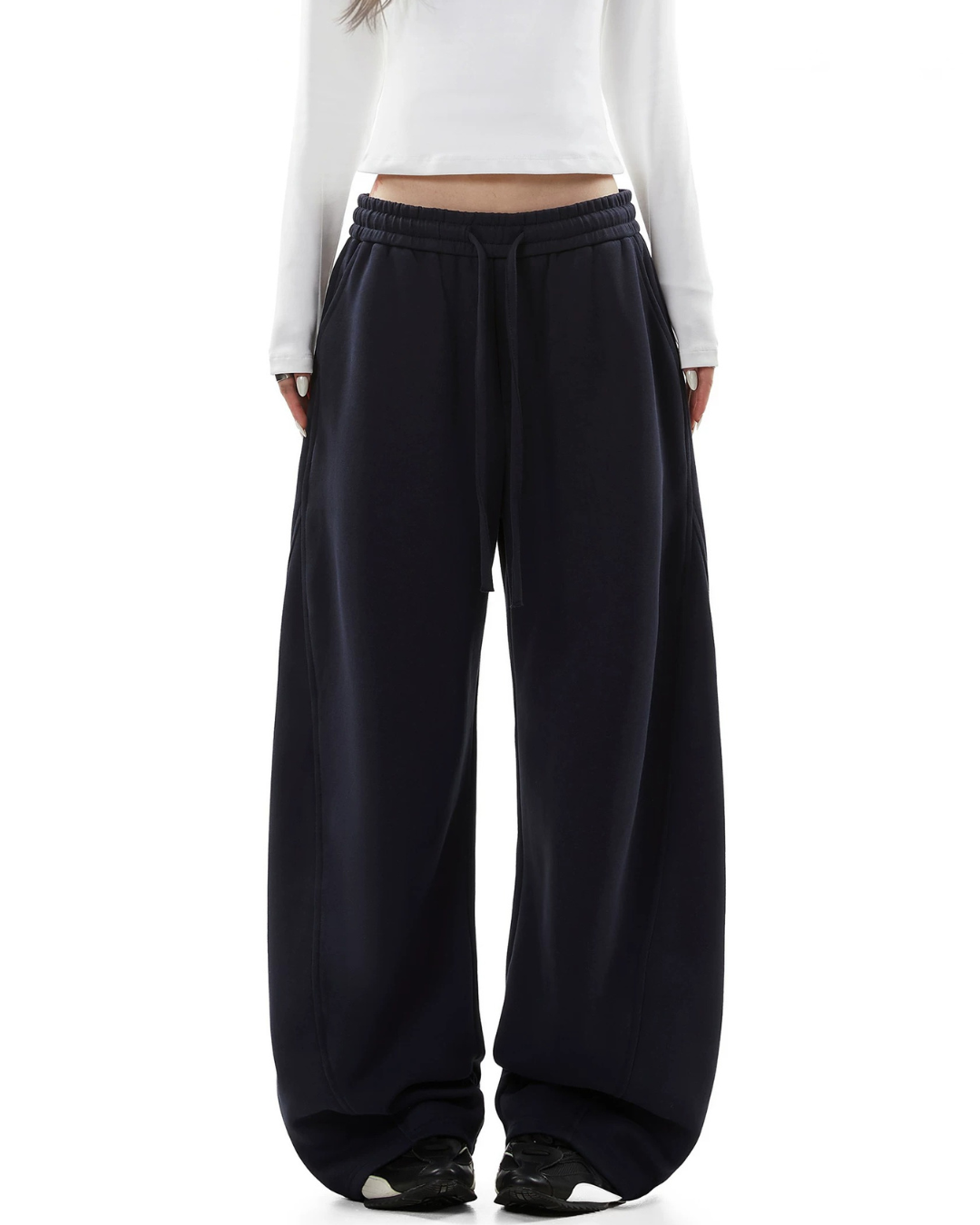 Draped Wide Fit Sweat Trousers