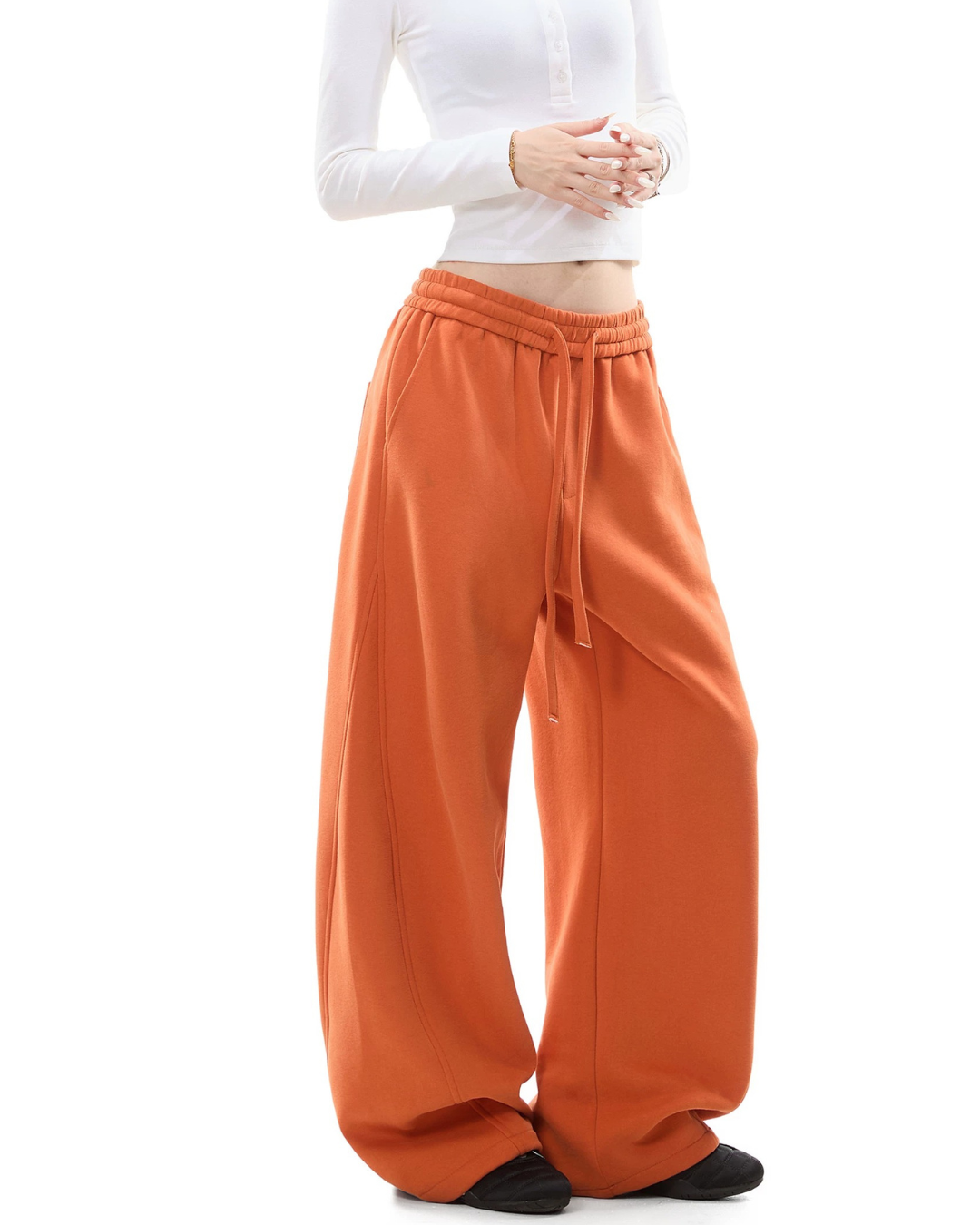 Draped Wide Fit Sweat Trousers