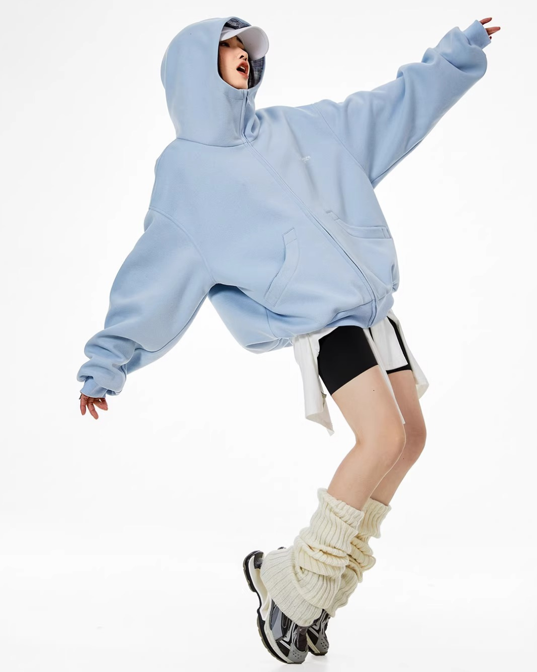 Check Inner Oversized Hoodie