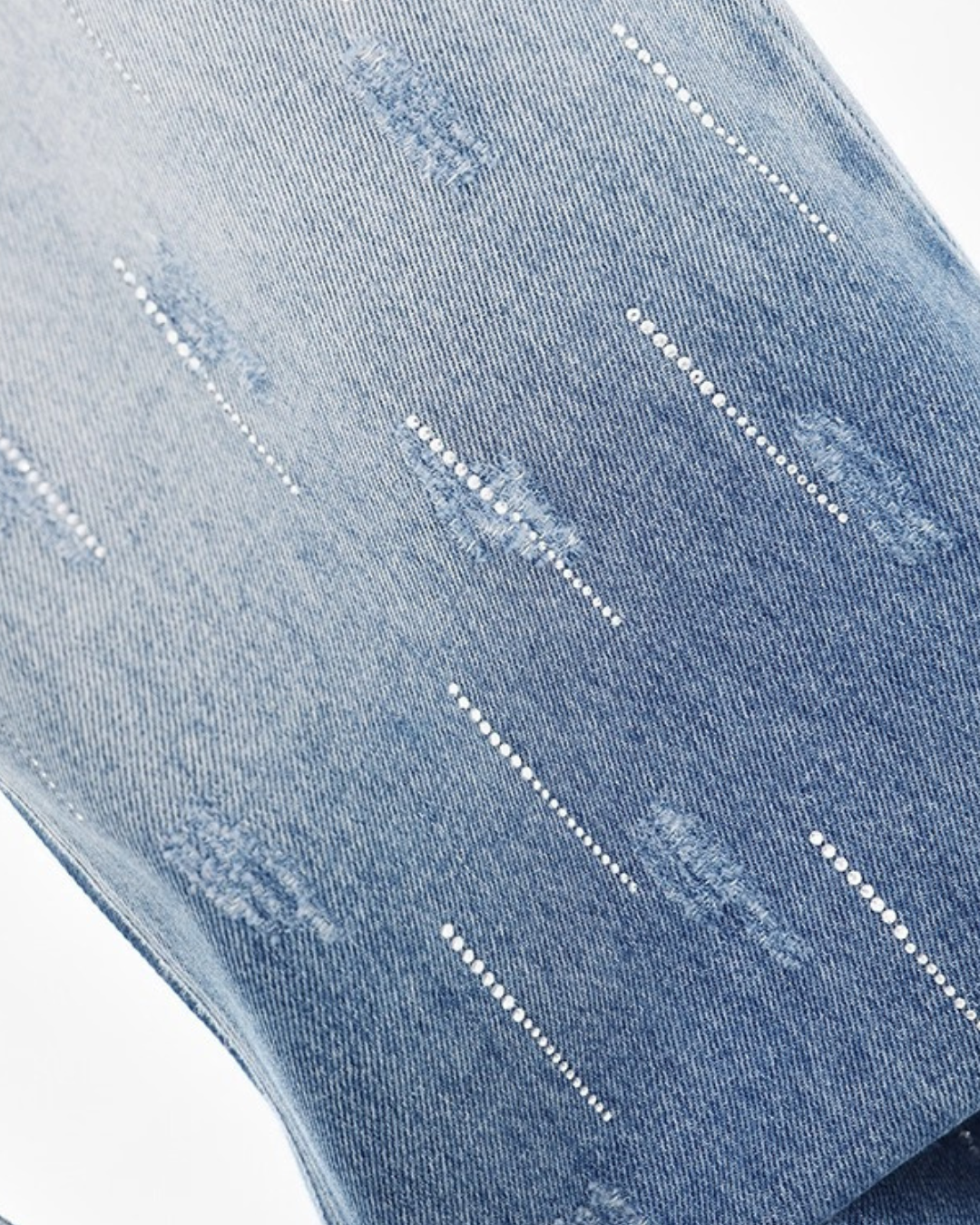 Distressed Fade Wide Jeans