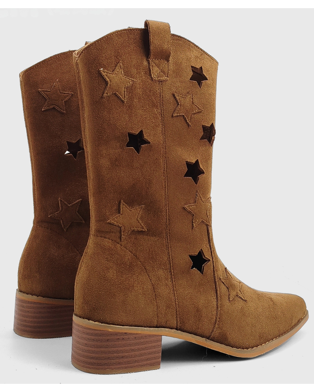Star Cut Suede Western Boots[Brown]