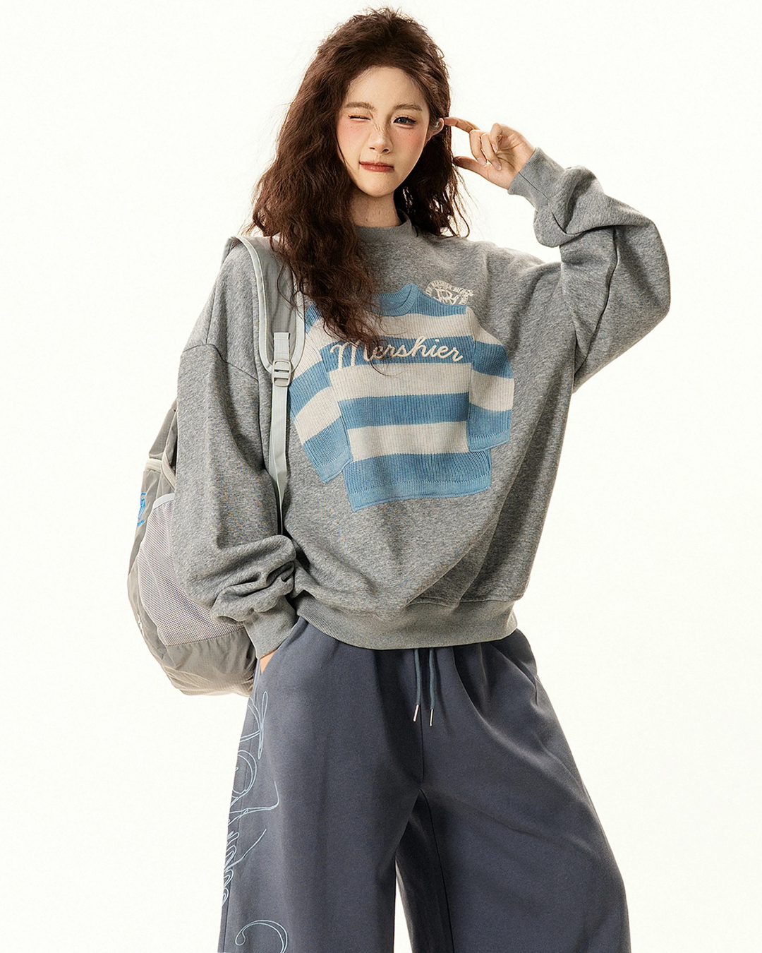 Knit Patch Sweatshirt