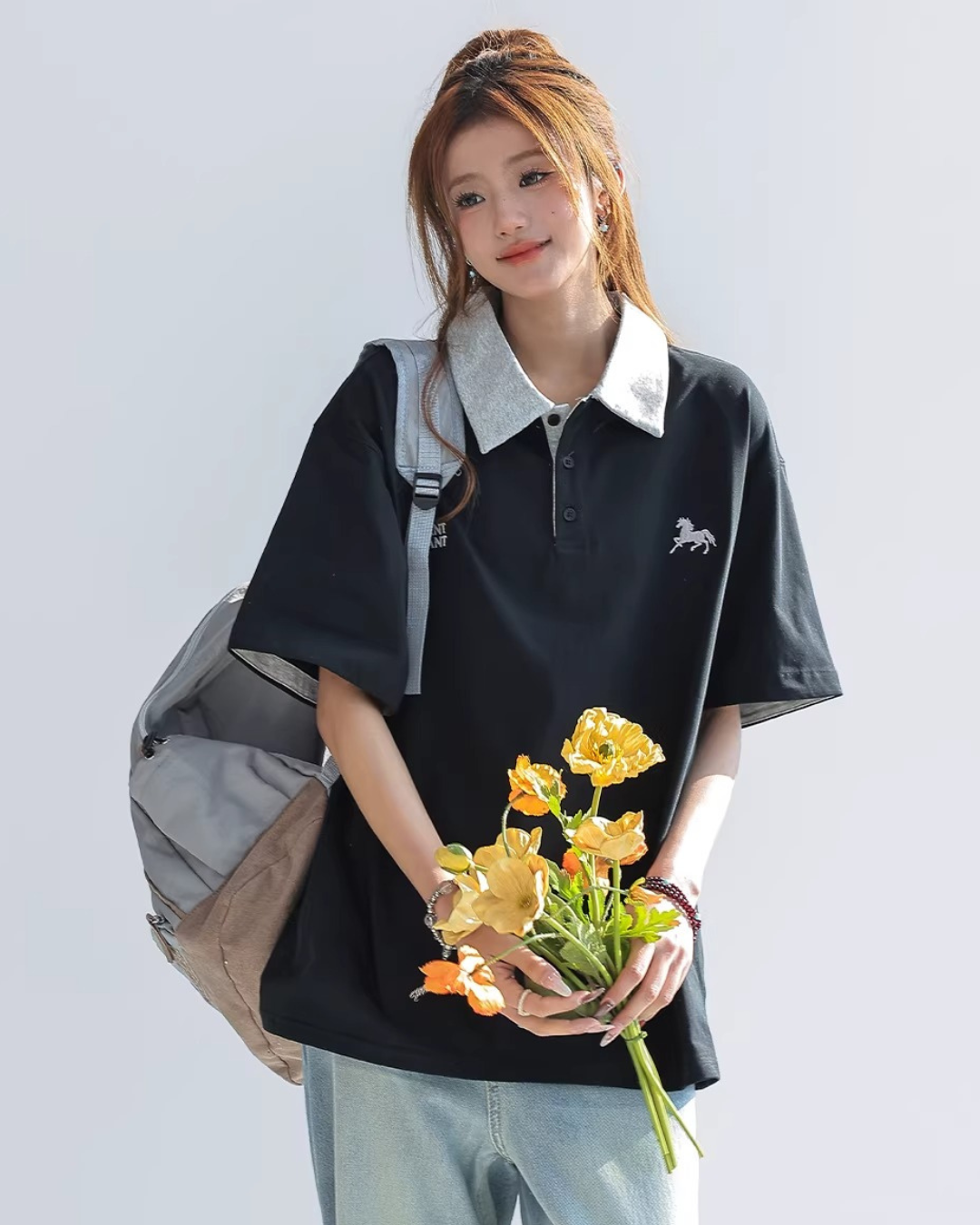 Horse Emblem Oversized Polo