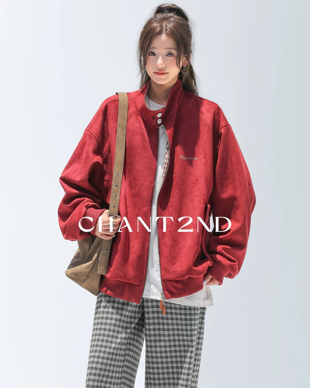 Tone Contrast Collar Track Jacket