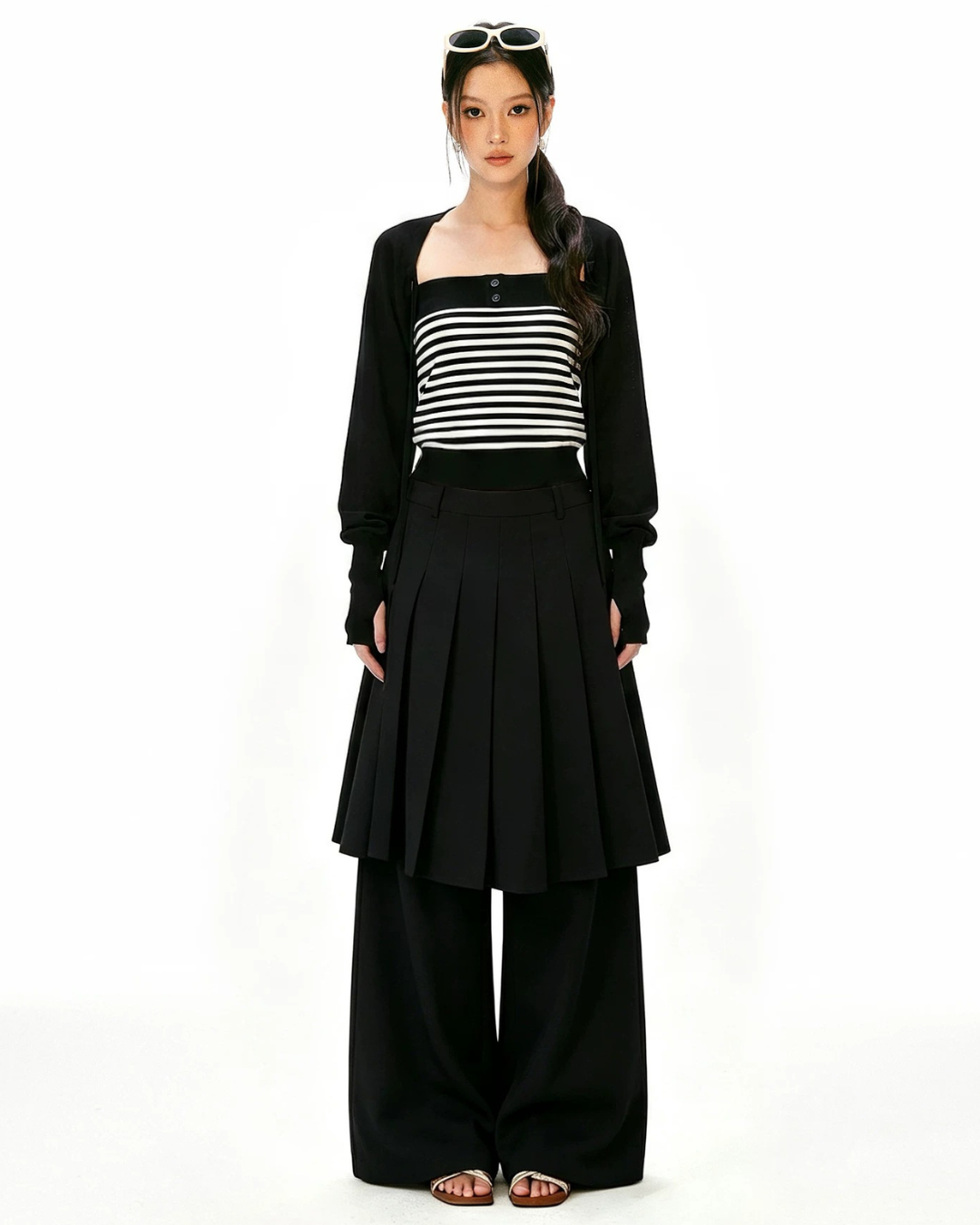 Pleated Skirt Trousers