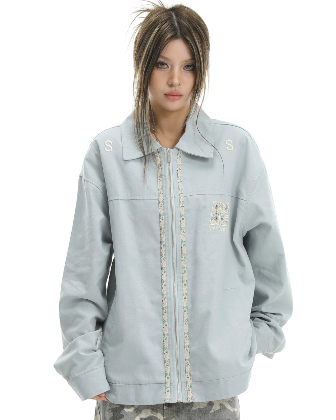 Jacquard Trim Bomber
