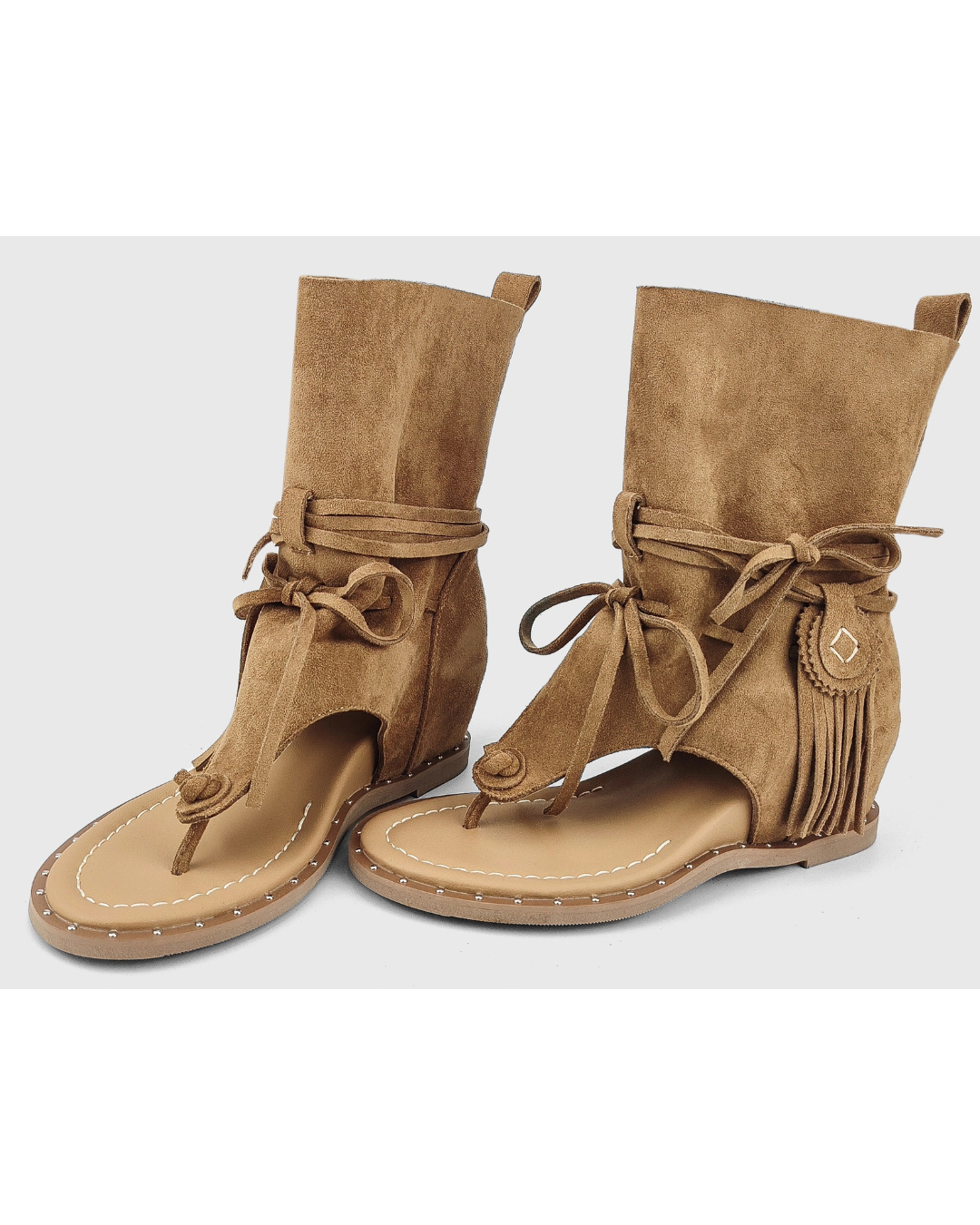 Thong Fringe Suede Boots