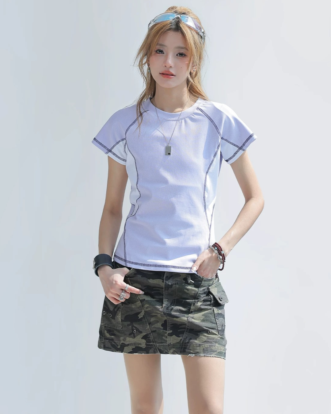 Visible Stitch Detail Baby Tee