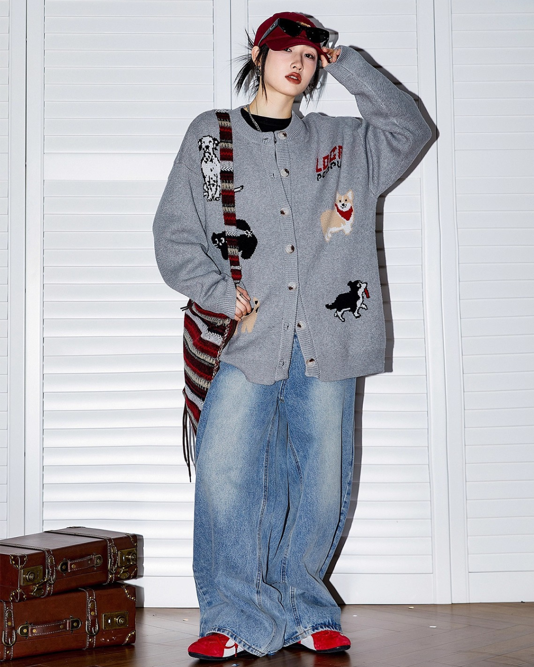 Animal Graphic Knit Cardigan