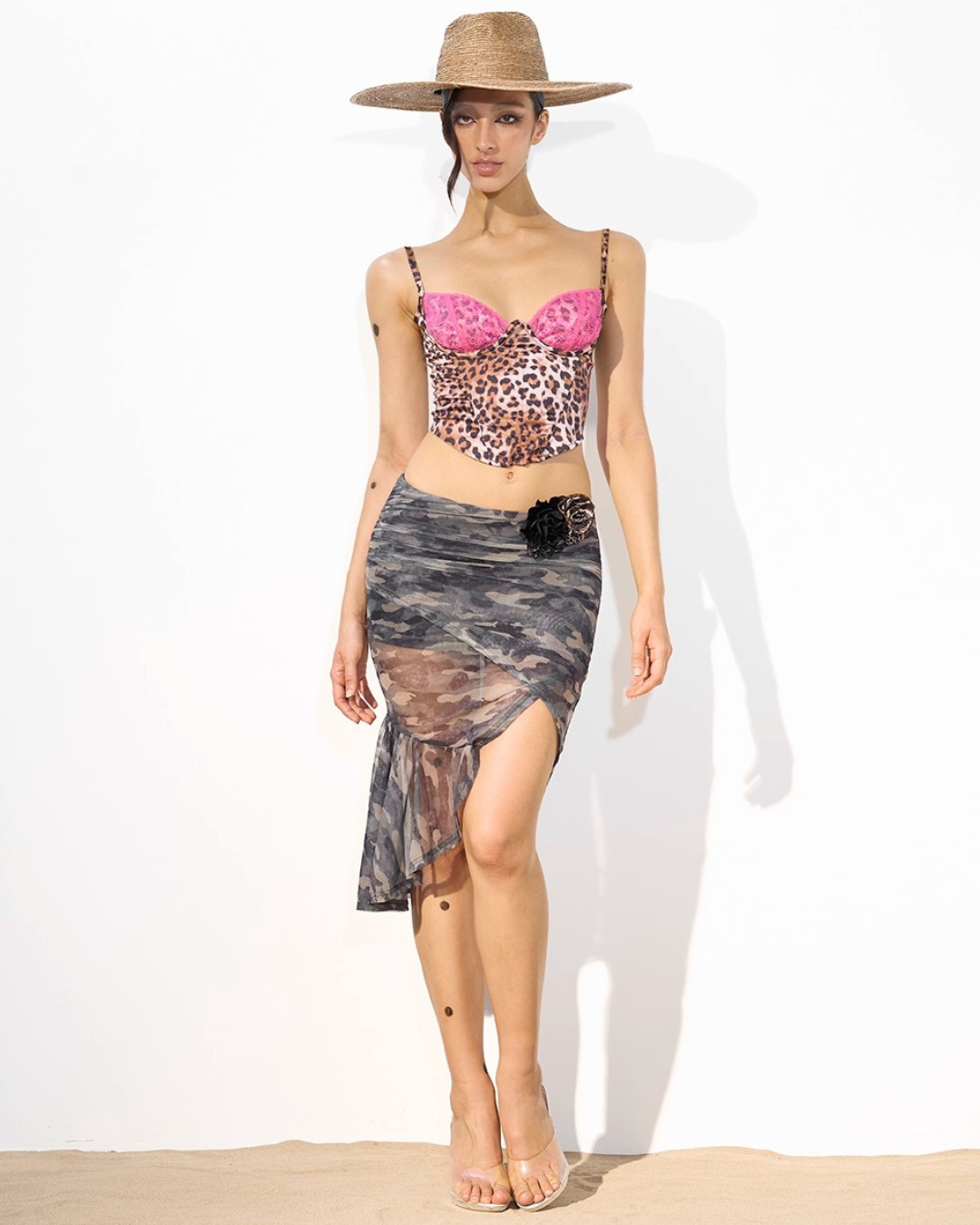 Camoflouge Drape Skirt