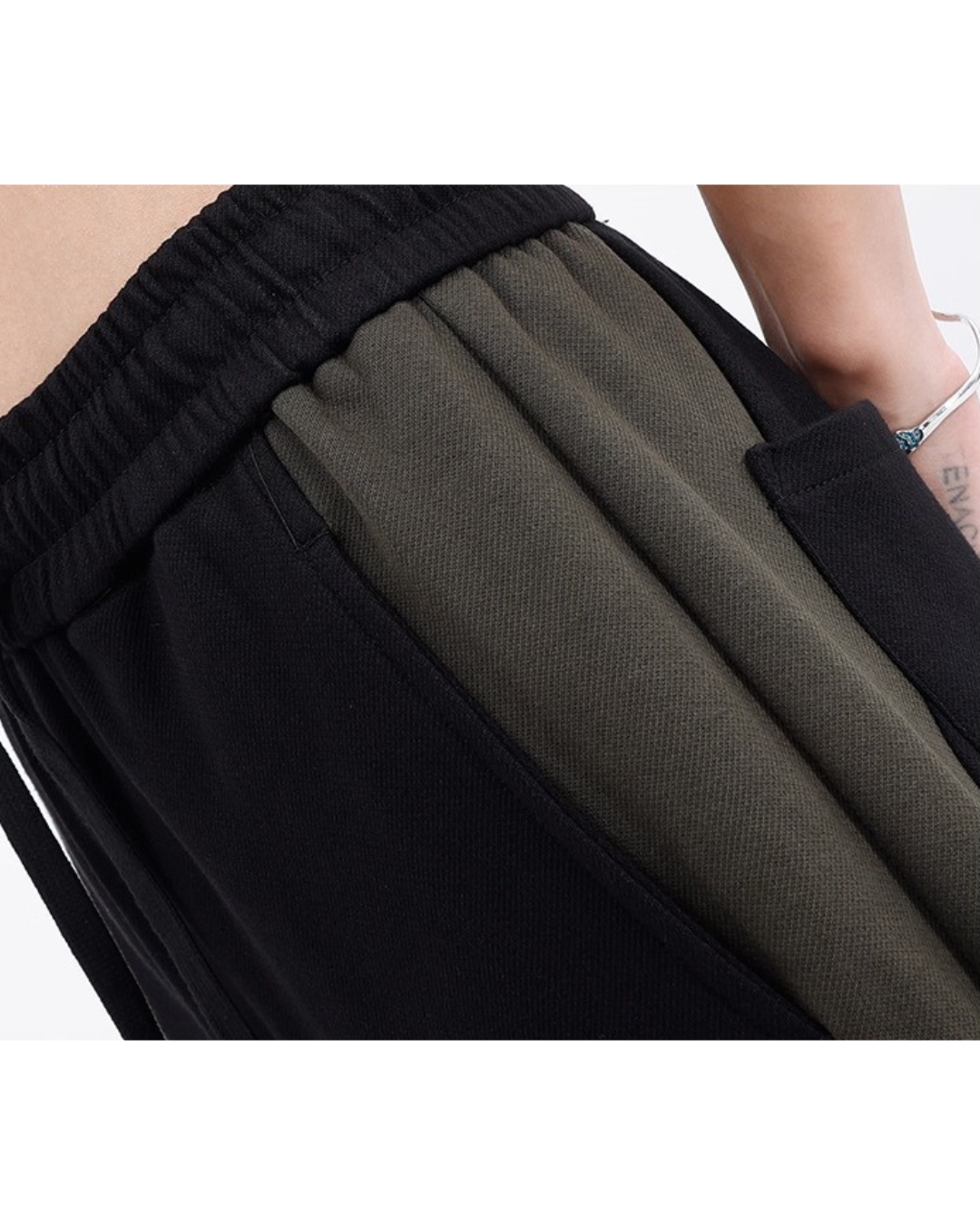 Contrast Line Wide Pants