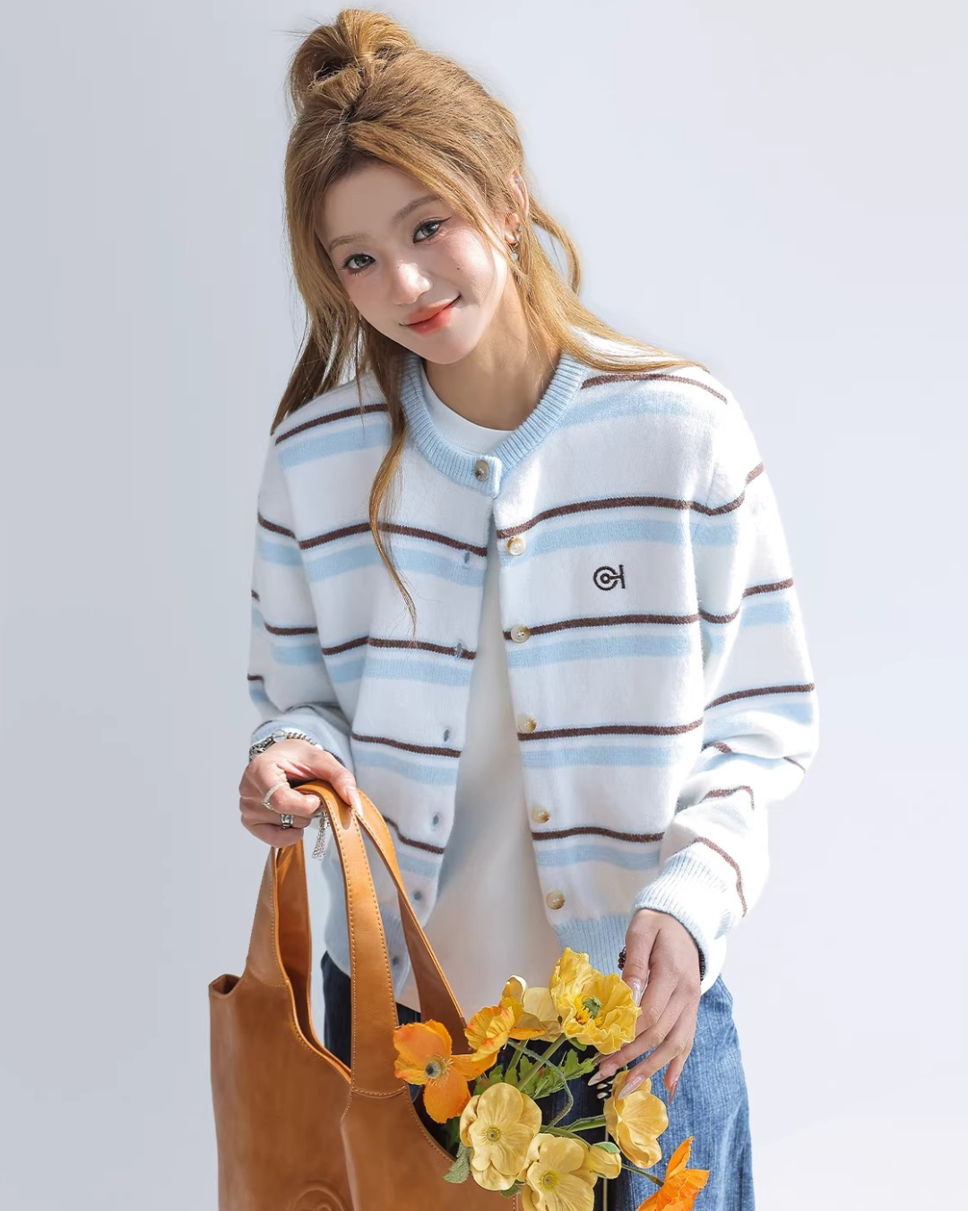 French Chic Striped Button-Up