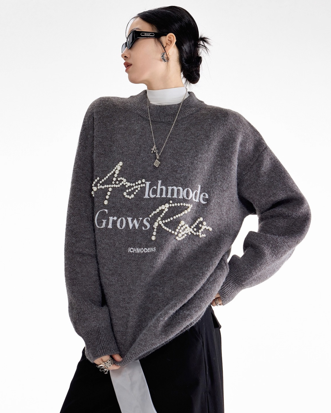 Pearl Letter Knit Sweater