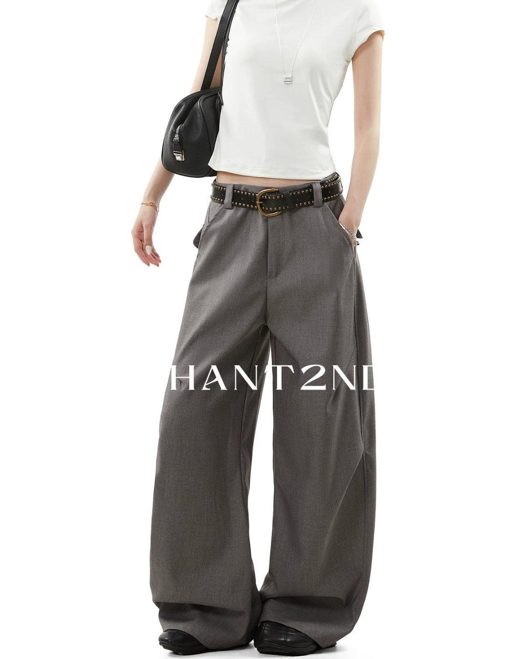 Curved Seam Barrel Trousers