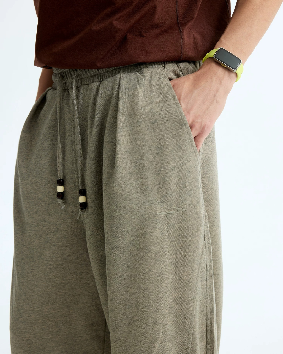 Beaded Drawstring Ultra Wide Sweat Pants