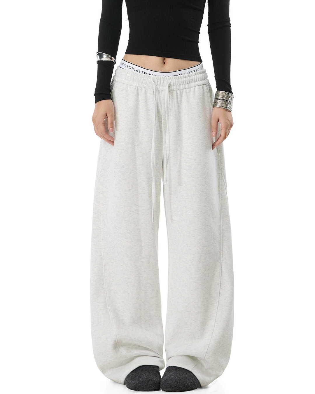 Draped Wide Fit Sweat Trousers