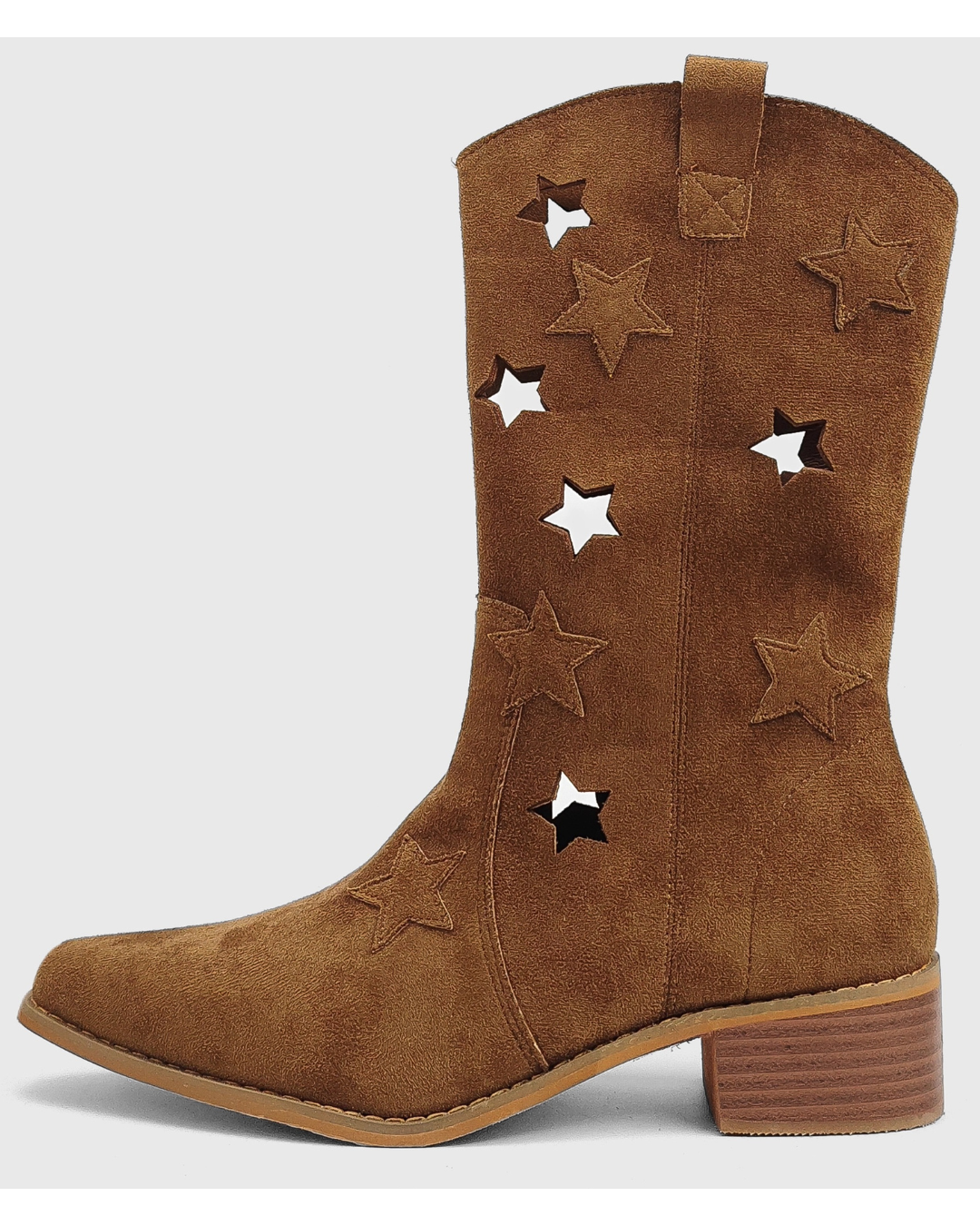 Star Cut Suede Western Boots[Brown]