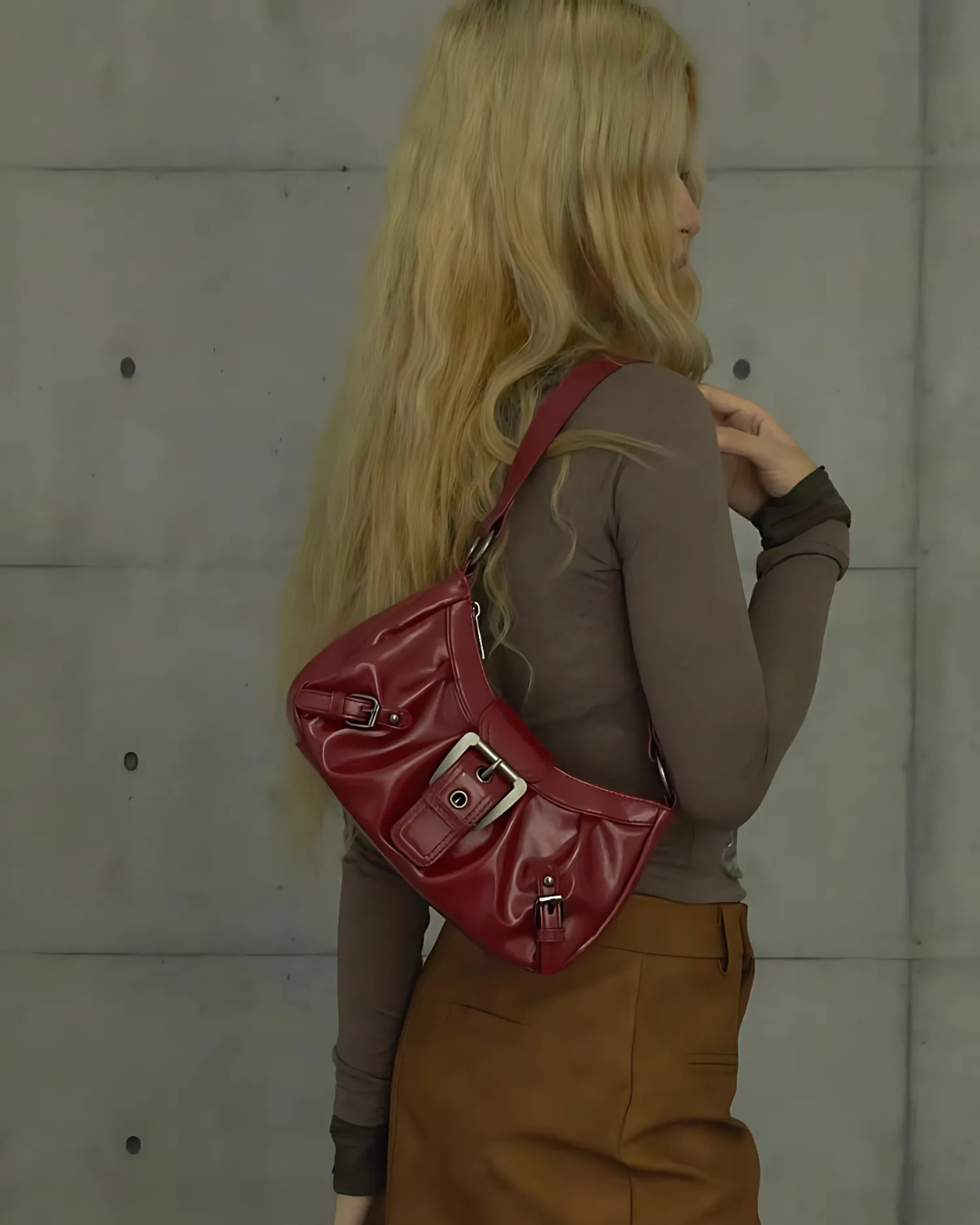 Vegan Leather Belt Handbag