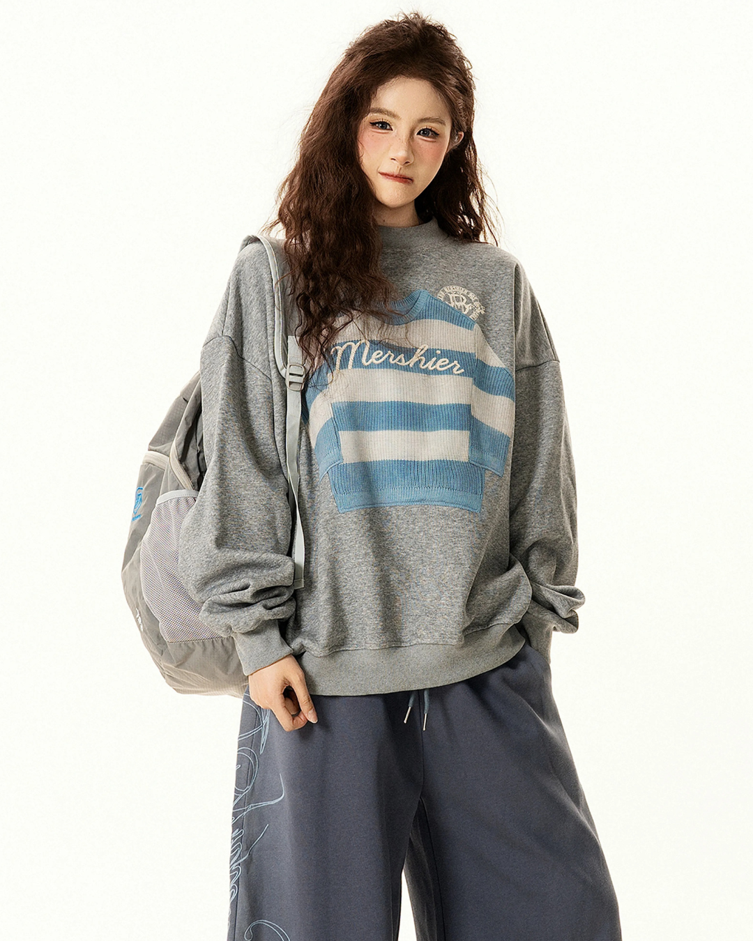 Knit Patch Sweatshirt