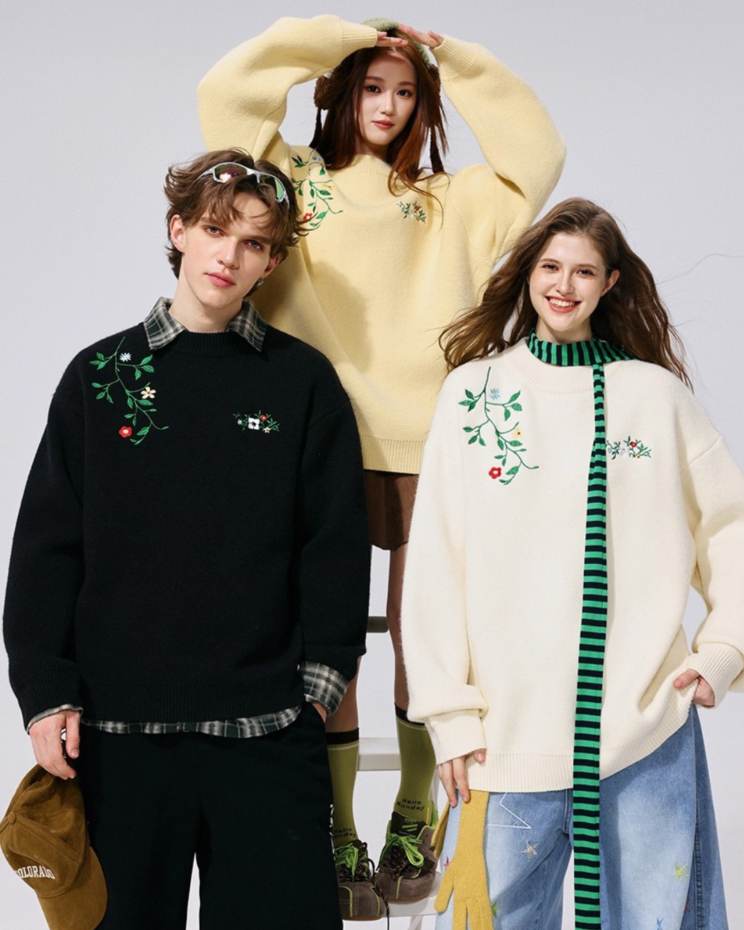 Floral Accent Knit Sweater