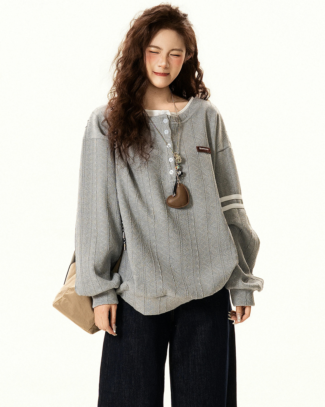 Cable Layered Sweatshirt