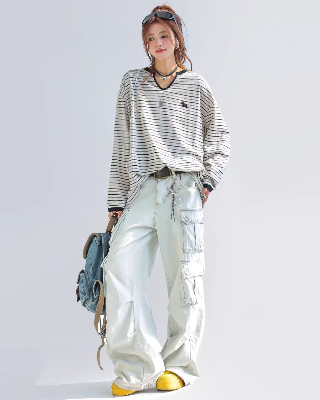 Retro Border Slit Pullover