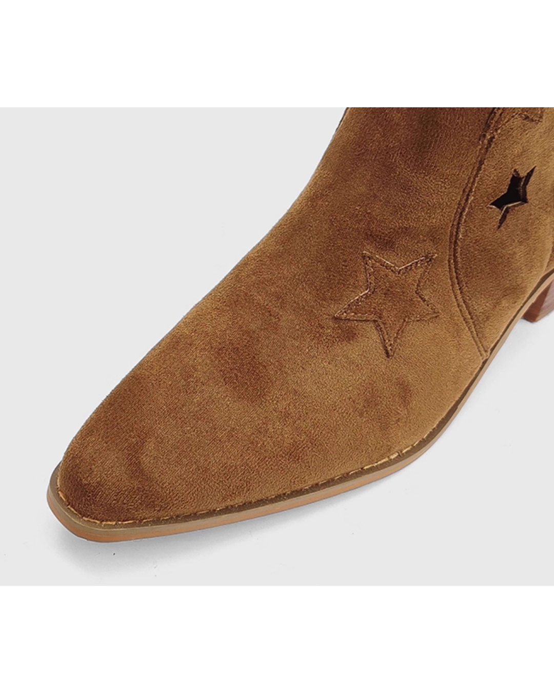 Star Cut Suede Western Boots[Brown]
