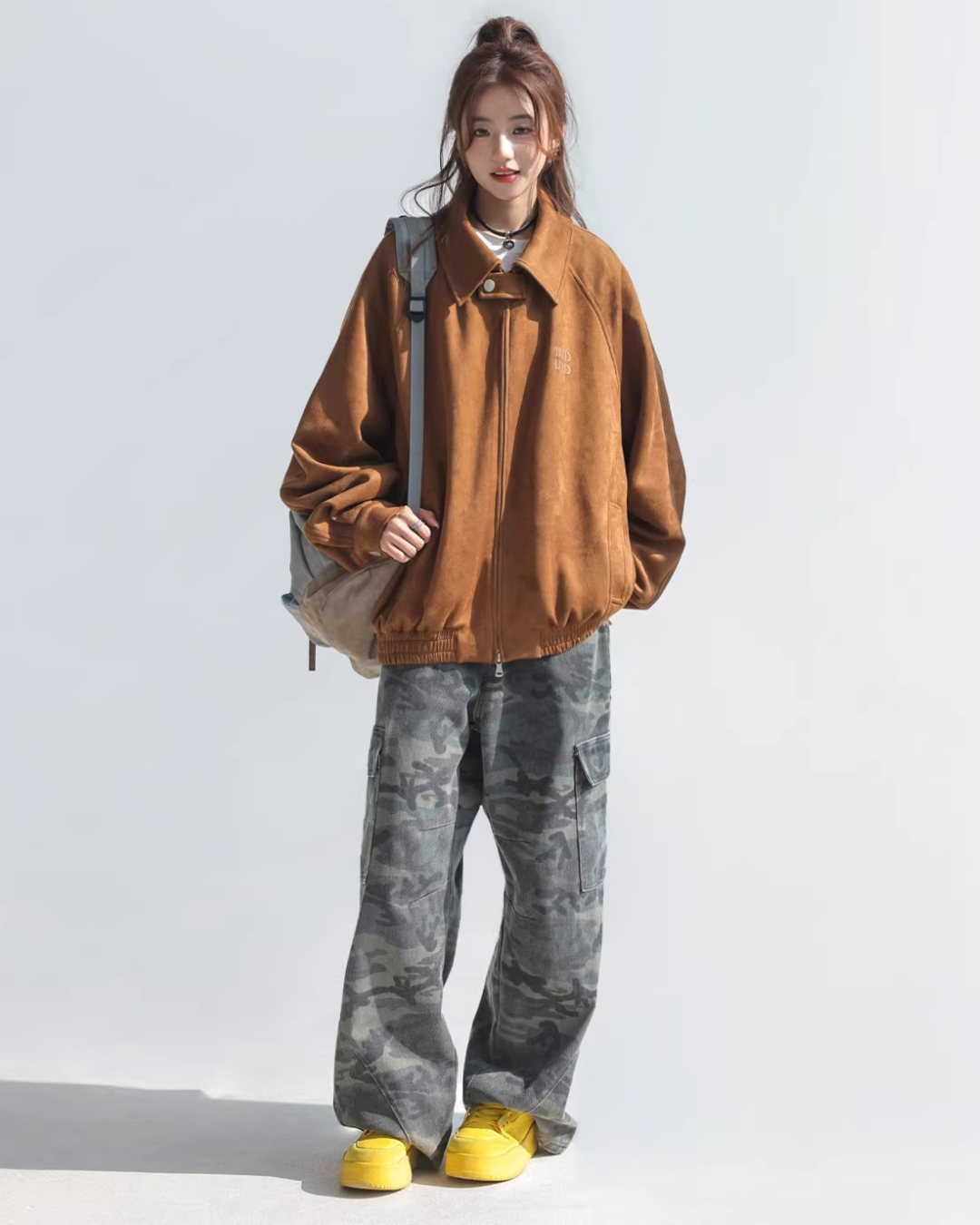 Vintage Suede Touch Bomber Jacket