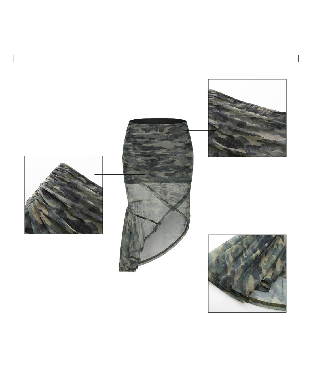 Camoflouge Drape Skirt