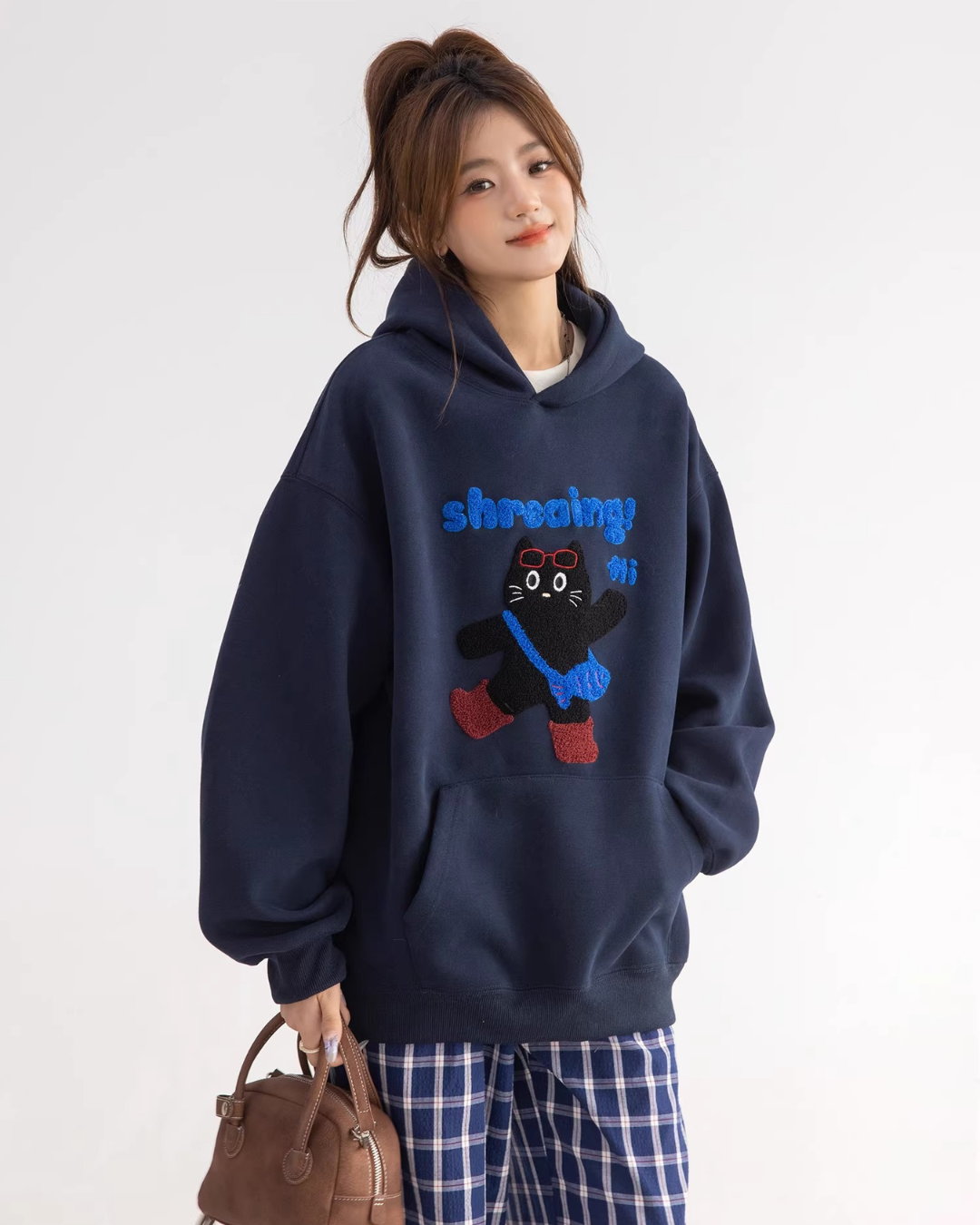 Shreing Cat Graphic Hoodie
