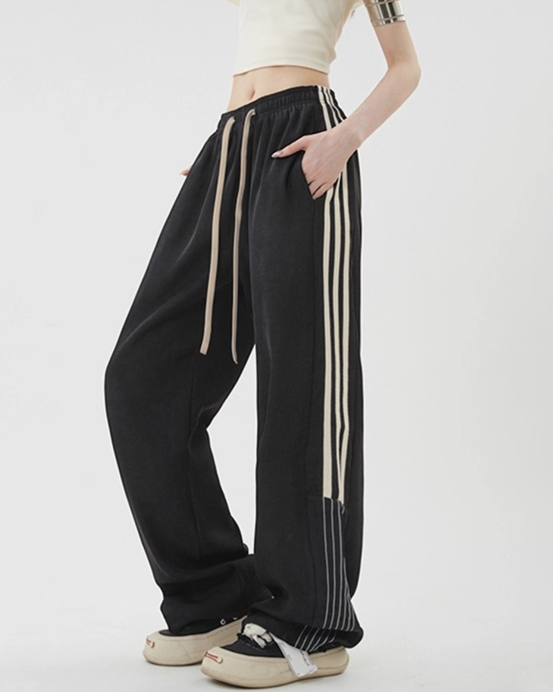 Sporty Drawstring Track Pants