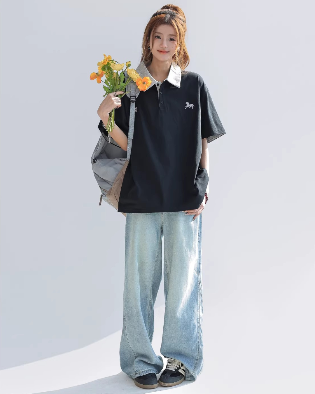 Horse Emblem Oversized Polo