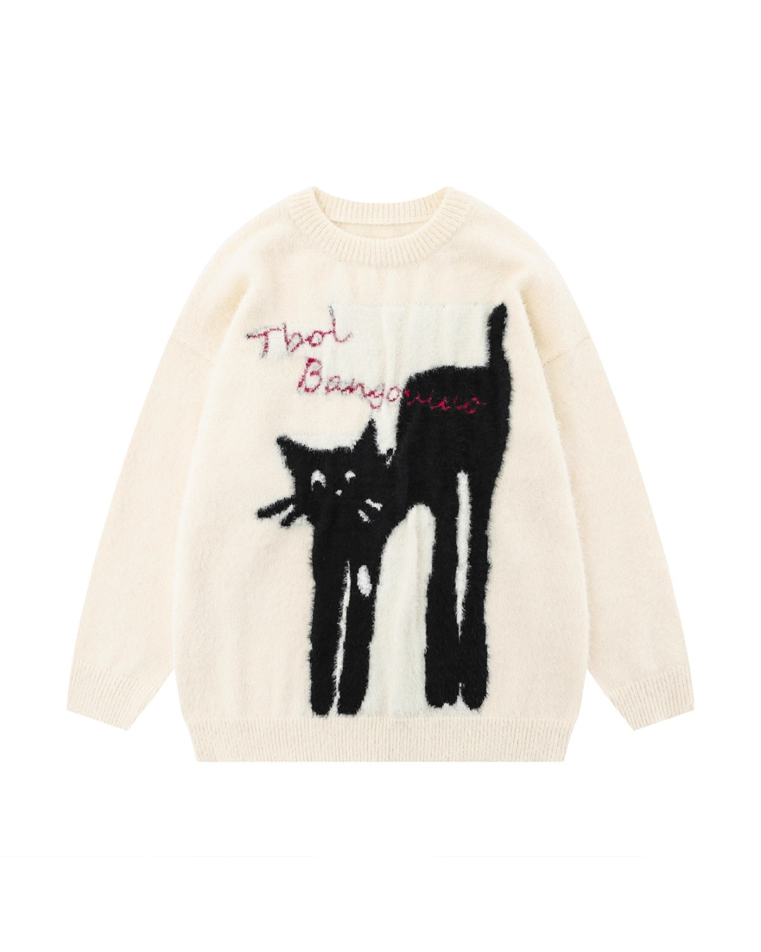 Oversized Soft Mohair Cat Pullover