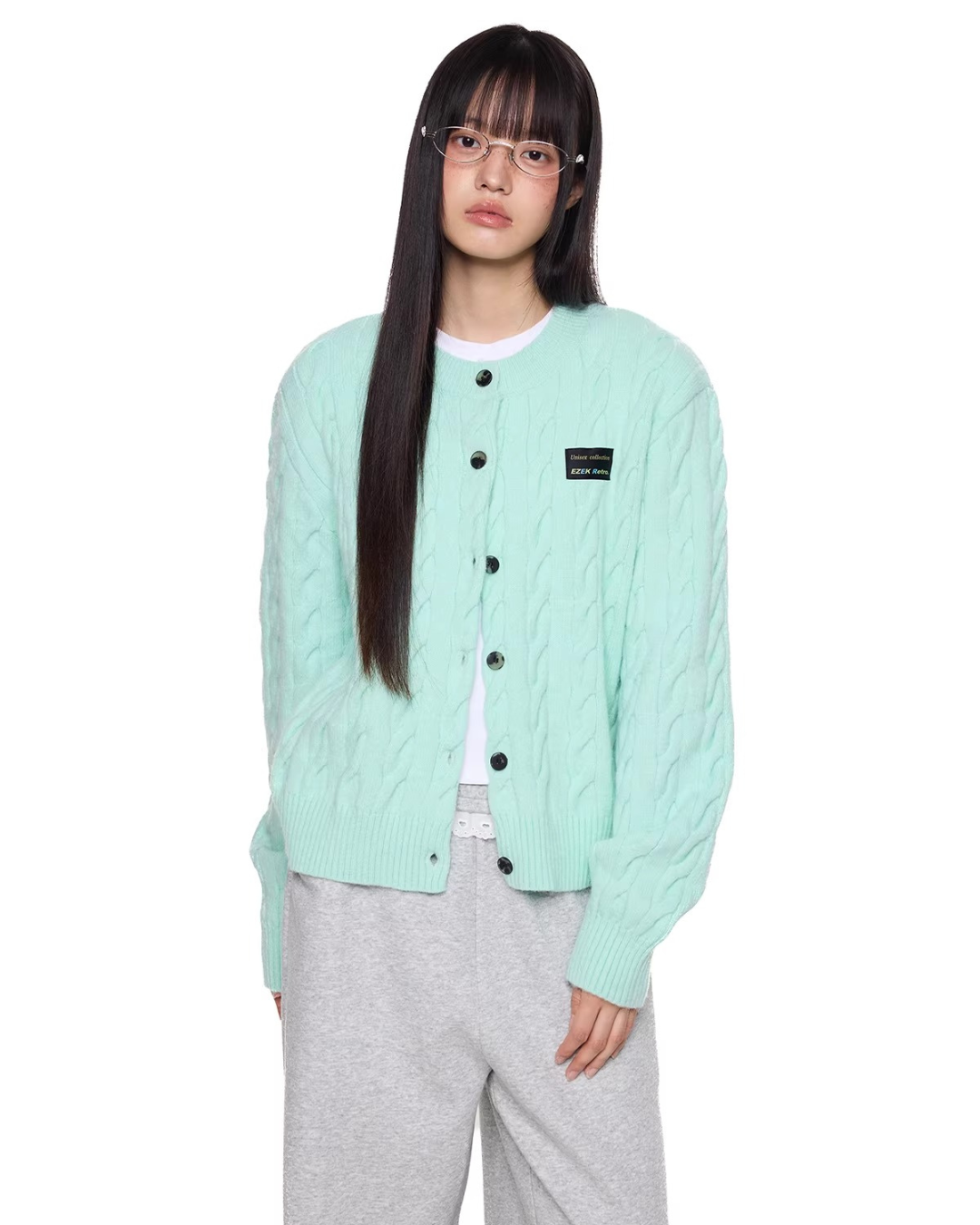 Braided Texture Oversized Knit Cardigan