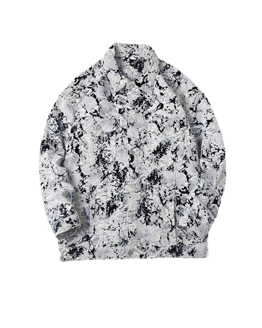 Printed Jacquard Denim Jacket