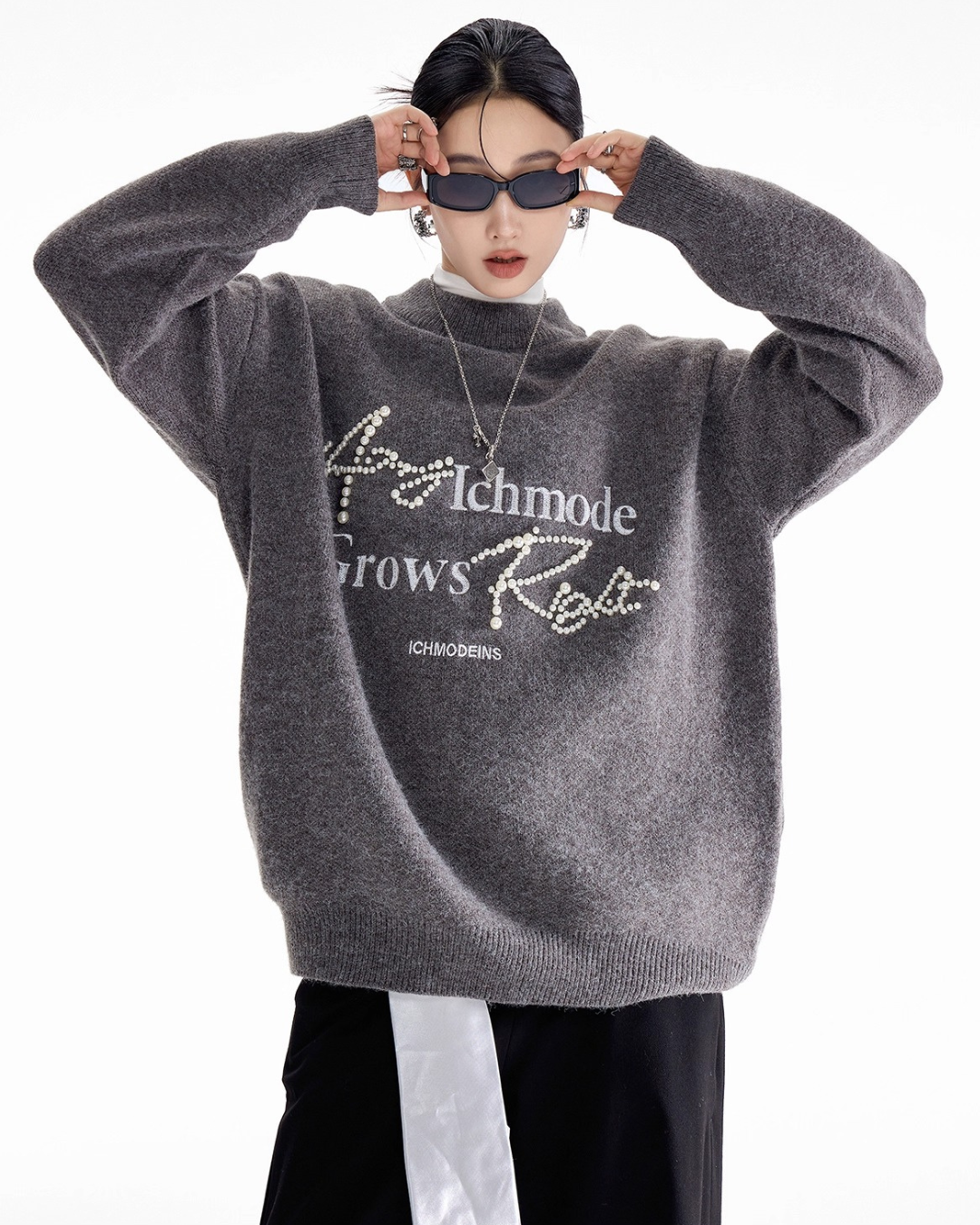 Pearl Letter Knit Sweater