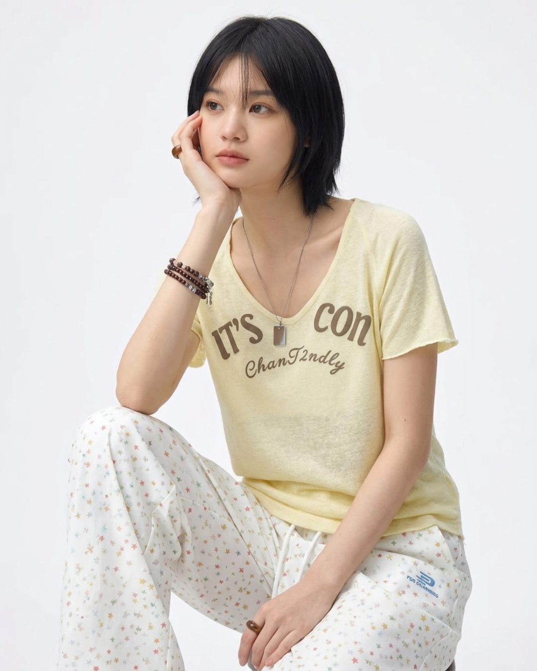 Icon Letter Boxy Sheer Top