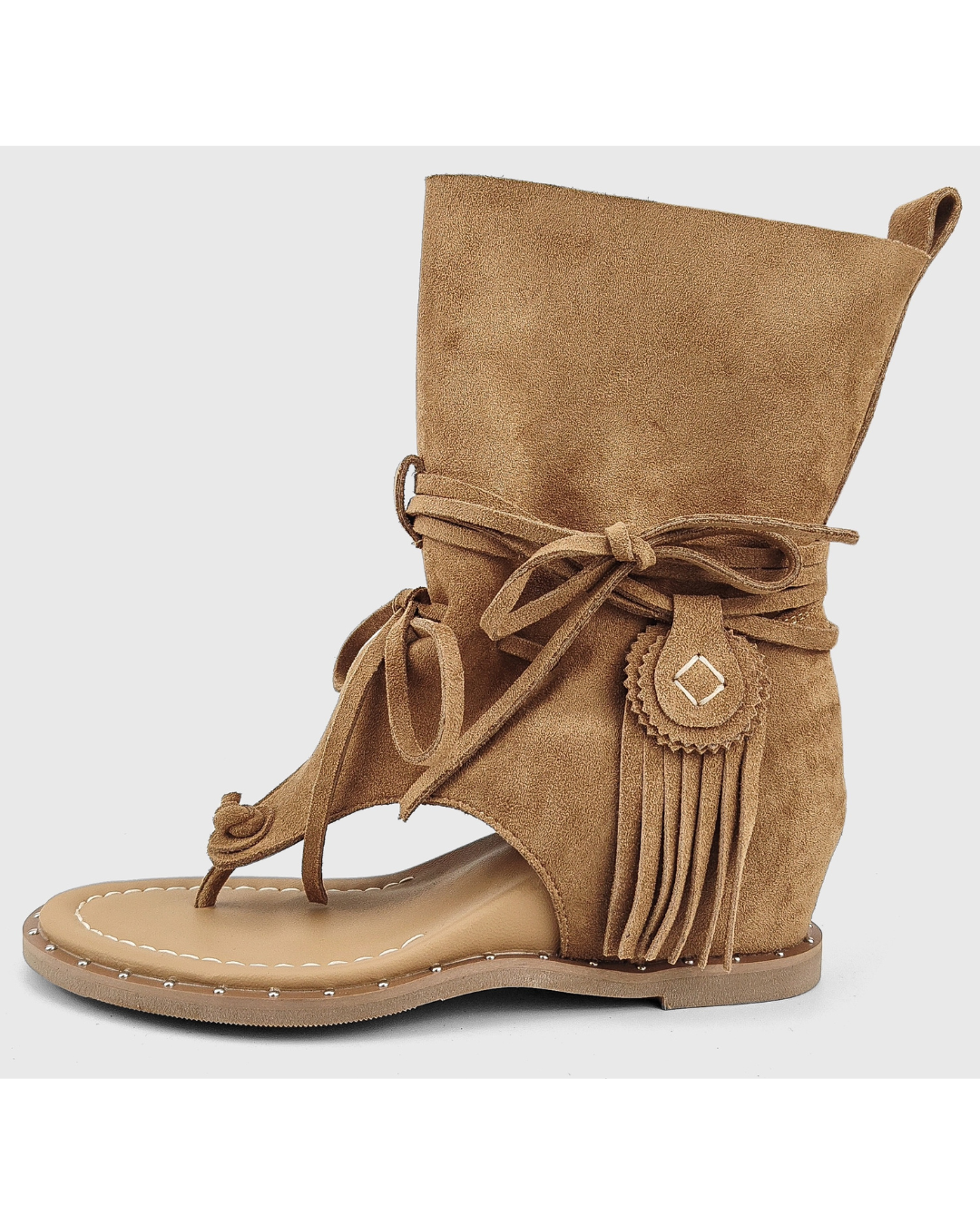 Thong Fringe Suede Boots