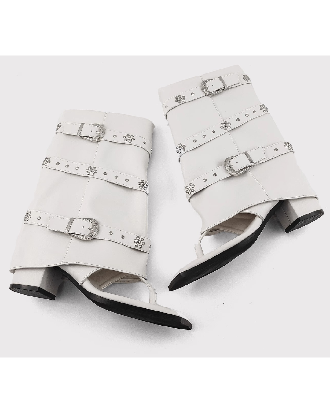 Thong Faux Leather Boots