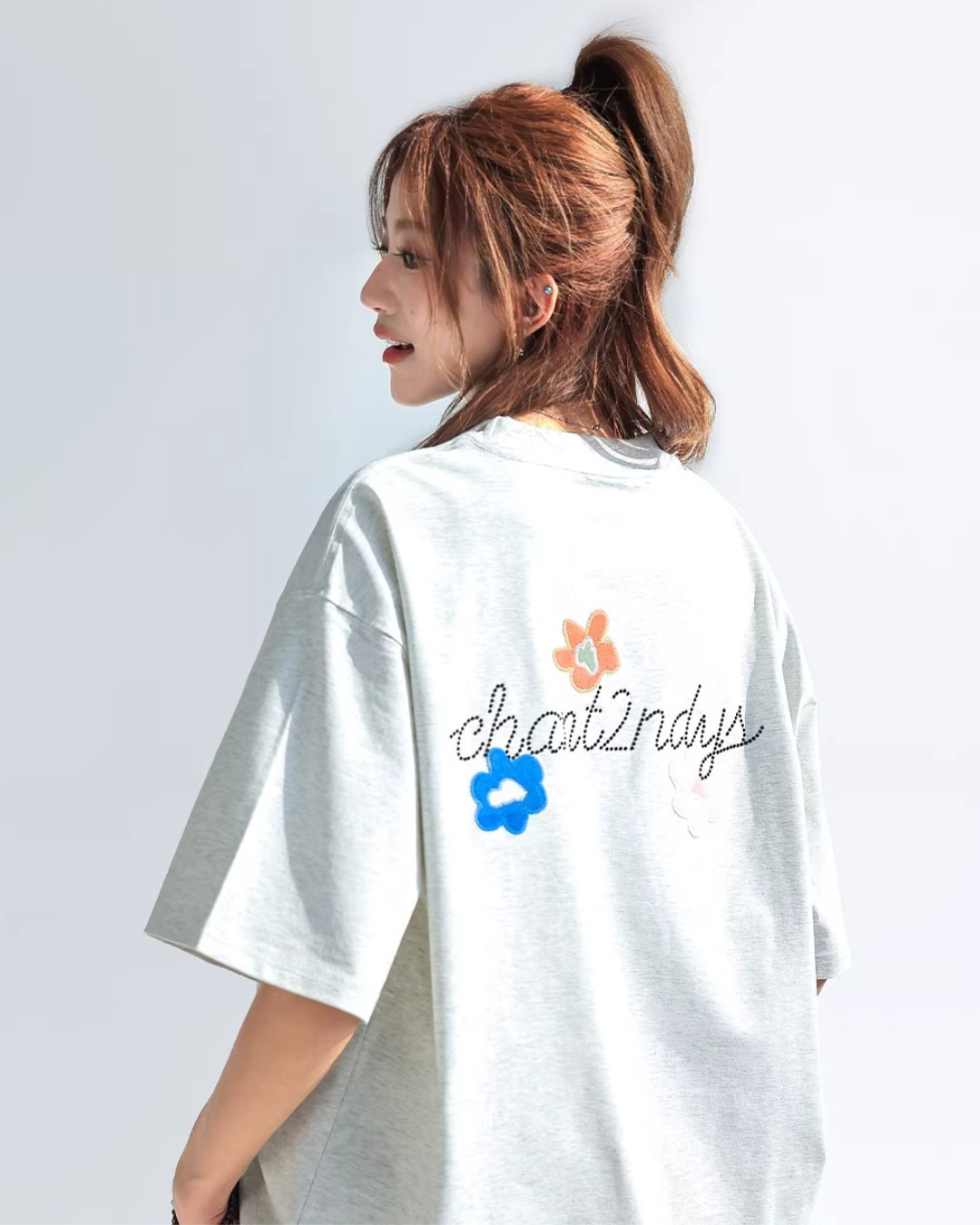 Colorful Flora Embroidery Tee