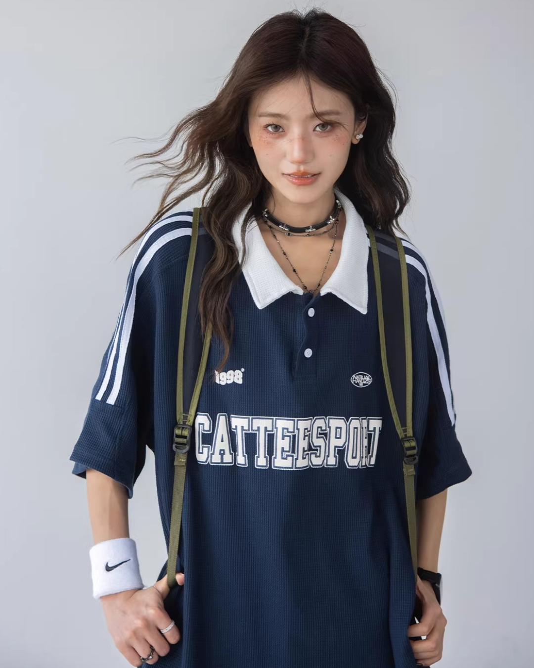 Retro Waffle Stripe Polo