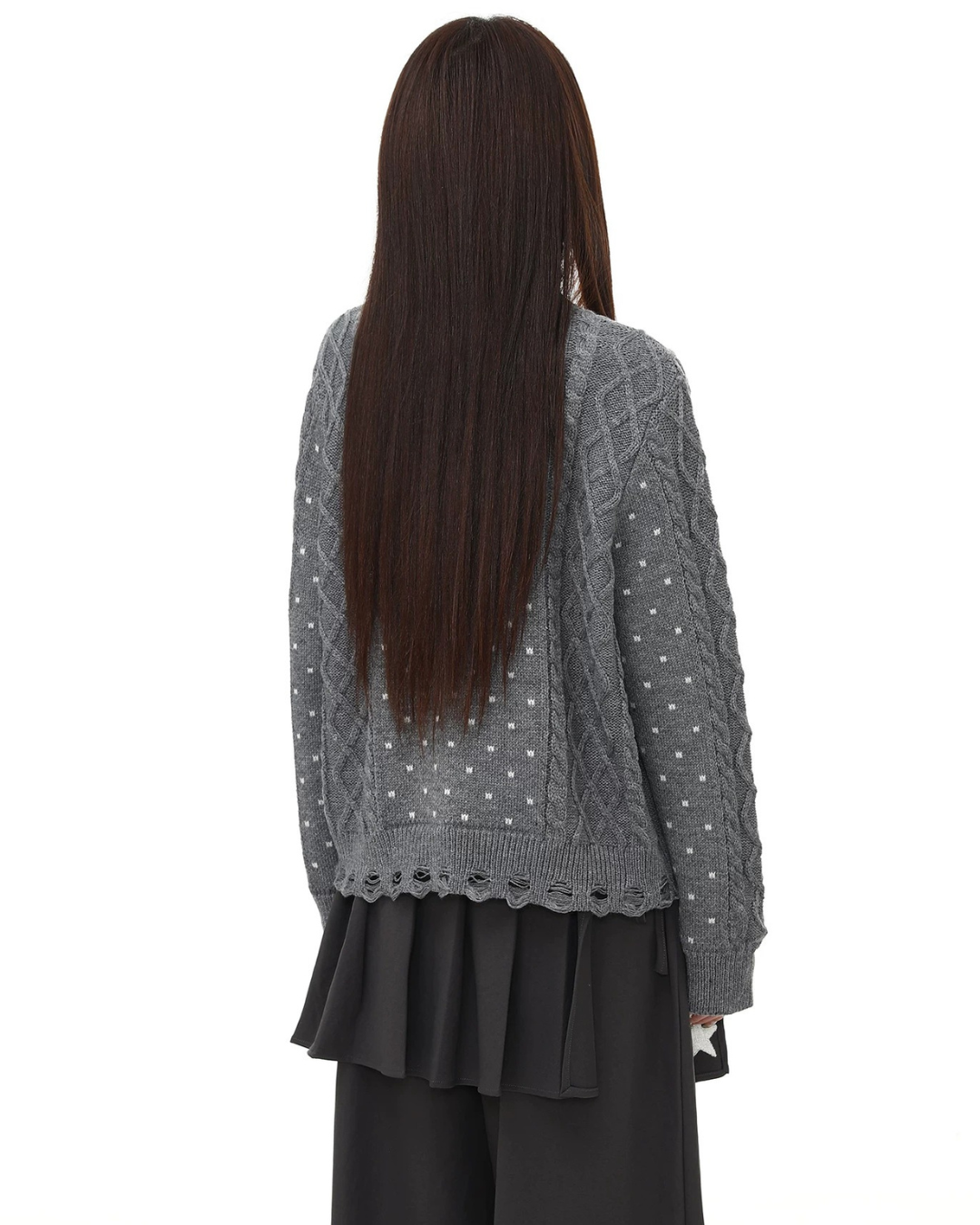 Frayed Cable Cardigan