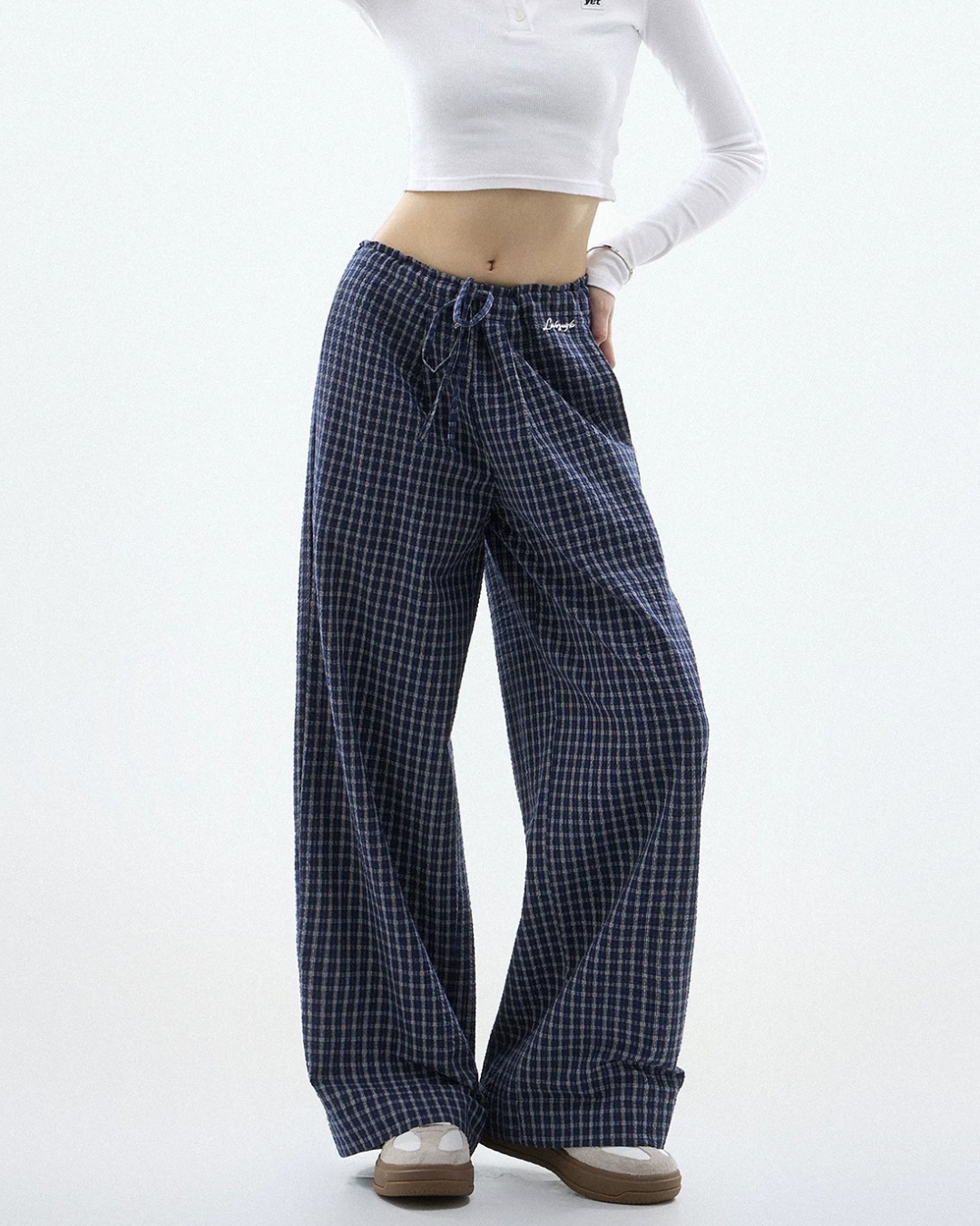 Sheer Textured Balloon Wide Trousers