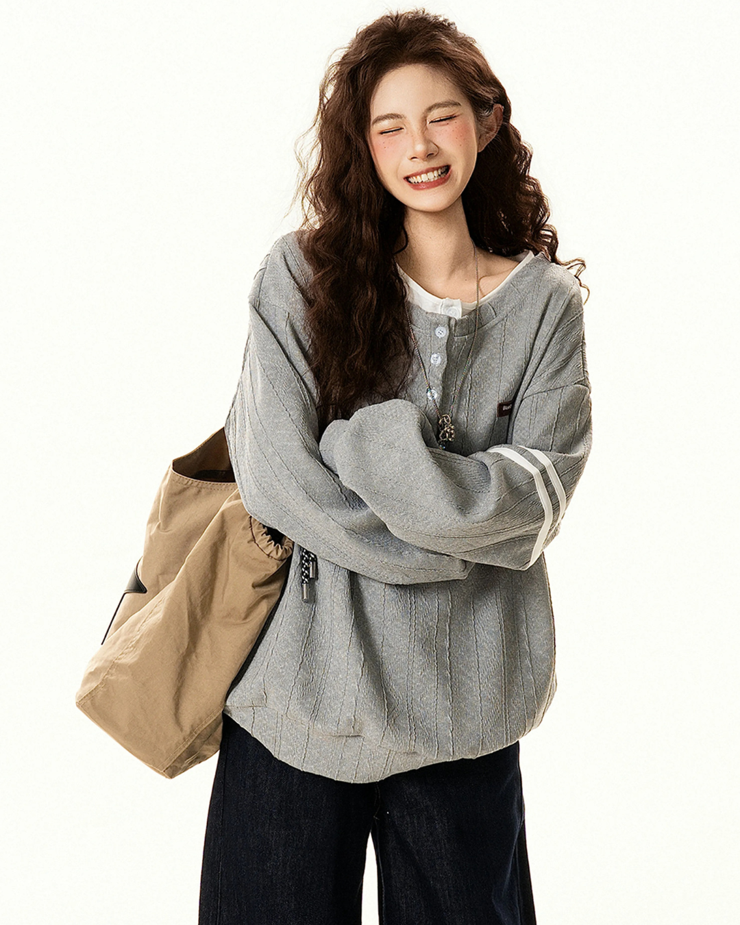 Cable Layered Sweatshirt