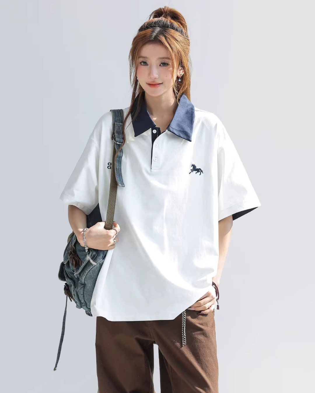 Horse Emblem Oversized Polo