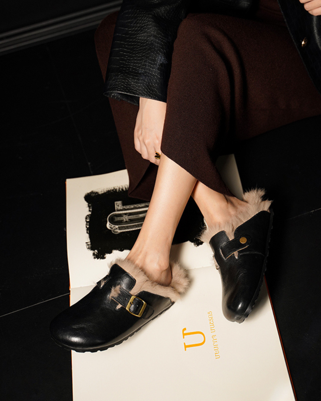 Fur Clog Shoes